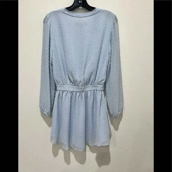 Generation Love Women's Blue Verona Swiss Polka-dot Mini Dress Size XSmall - Picture 4 of 6